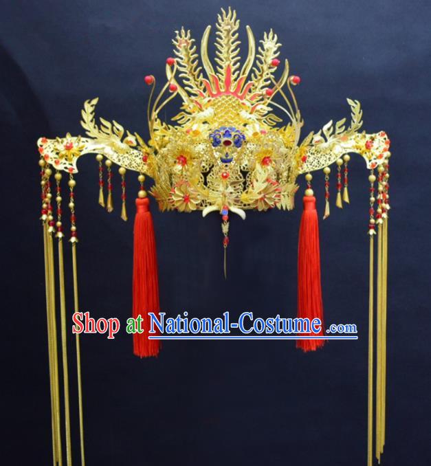 Chinese Ancient Ming Dynasty Princess Phoenix Coronet Hairpins Traditional Hanfu Court Hair Accessories for Women