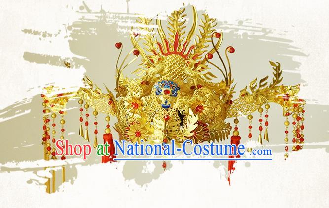 Chinese Ancient Ming Dynasty Princess Phoenix Coronet Hairpins Traditional Hanfu Court Hair Accessories for Women