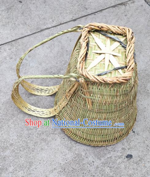 Chinese Traditional Bamboo Ware Handmade Bamboo Weaving Pack Basket