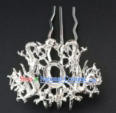 Chinese Ancient Ming Dynasty Princess Dragon Hair Crown Hairpins Traditional Hanfu Court Hair Accessories for Women