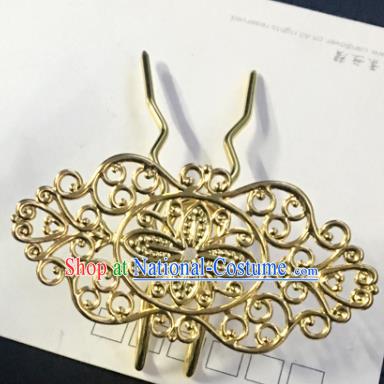 Chinese Ancient Tang Dynasty Princess Golden Hair Clip Hairpins Traditional Hanfu Court Hair Accessories for Women