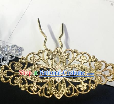 Chinese Ancient Tang Dynasty Princess Golden Hair Clip Hairpins Traditional Hanfu Court Hair Accessories for Women