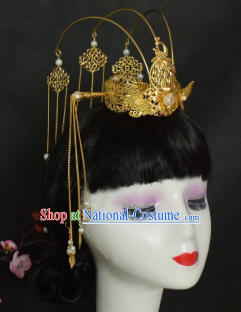 Chinese Ancient Tang Dynasty Queen Phoenix Coronet Hairpins Traditional Hanfu Court Hair Accessories for Women