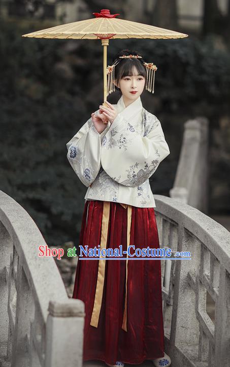 Traditional Chinese Ming Dynasty Aristocratic Lady Replica Costumes Ancient Royal Princess Hanfu Dress for Women