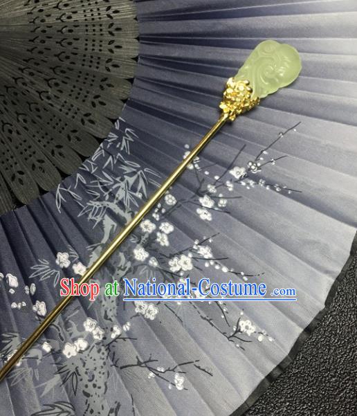 Chinese Ancient Tang Dynasty Jade Hairpins Traditional Hanfu Court Princess Hair Accessories for Women