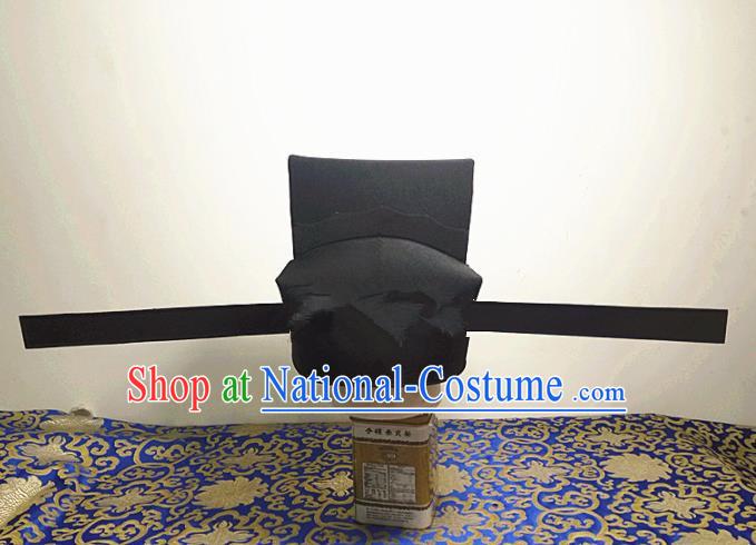 Chinese Traditional Handmade Song Dynasty Minister Black Hat Ancient Drama Officer Headwear for Men