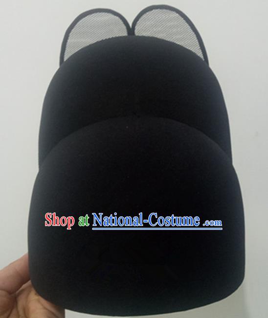 Chinese Traditional Handmade Ming Dynasty Officer Black Veil Hat Ancient Drama Bridegroom Headwear for Men