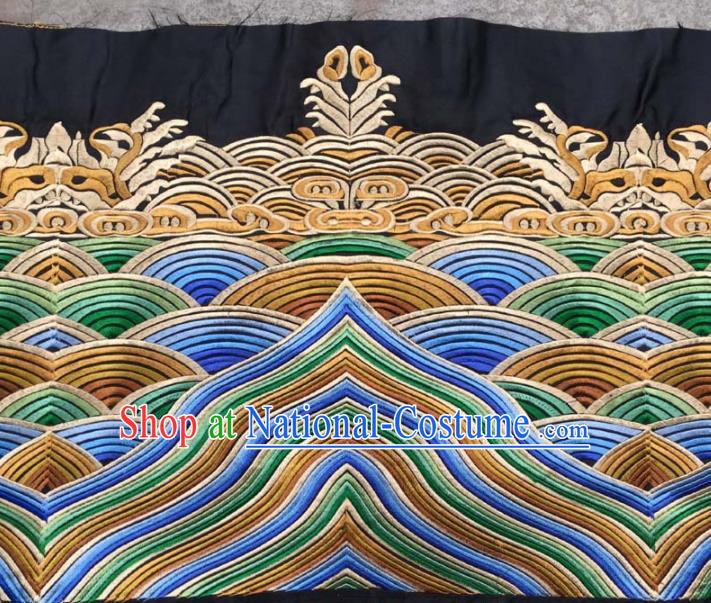 Chinese Traditional Embroidery Cloth Accessories National Embroidered Waves Dress Patch