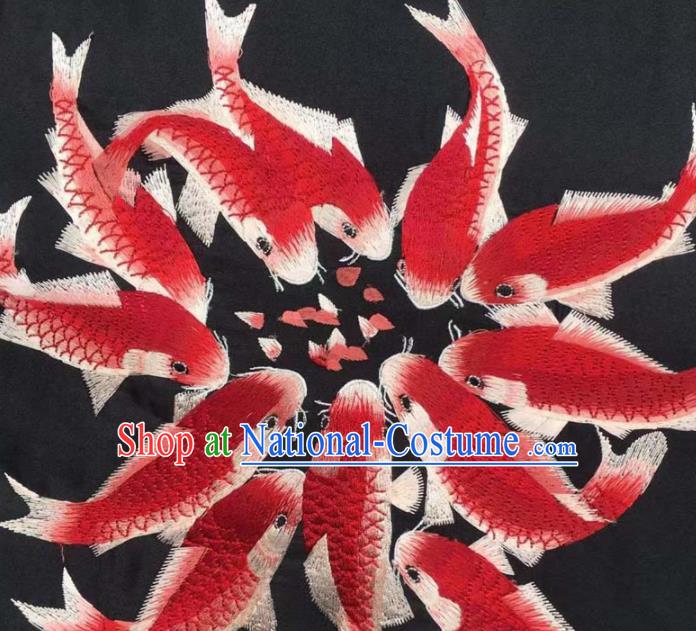 Chinese Traditional Embroidery Cloth Accessories National Embroidered Fishes Dress Patch