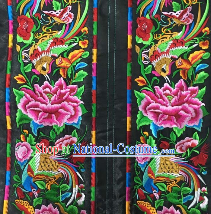 Chinese Traditional Embroidery Cloth Accessories National Embroidered Peony Dress Patch