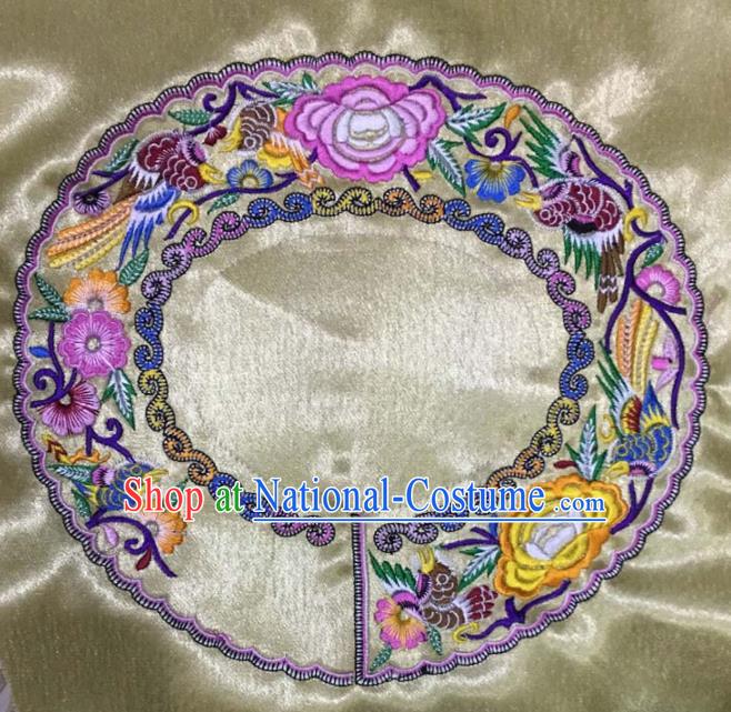 Chinese Traditional National Embroidered Peony Applique Dress Patch Embroidery Cloth Accessories