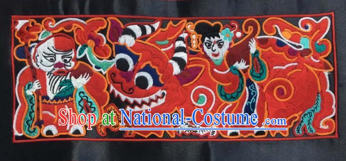 Chinese Traditional National Embroidered Red Applique Dress Patch Embroidery Cloth Accessories