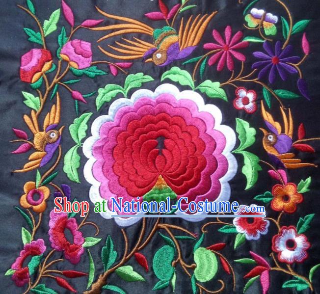 Chinese Traditional National Embroidered Peony Applique Dress Patch Embroidery Cloth Accessories