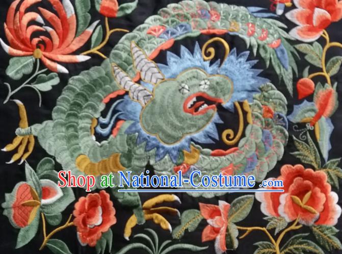 Chinese Traditional National Embroidered Dragon Peony Applique Dress Patch Embroidery Cloth Accessories