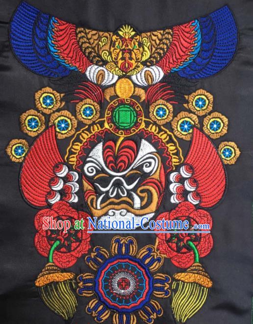 Chinese Traditional National Embroidered Beijing Opera Facial Masks Applique Dress Patch Embroidery Cloth Accessories