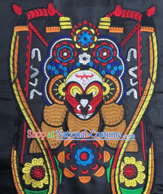 Chinese Traditional National Embroidered Beijing Opera Sun Wukong Facial Masks Applique Dress Patch Embroidery Cloth Accessories