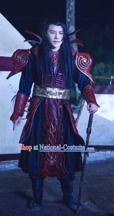 Drama Jia Feng Xu Huang Chinese Ancient General Su Yu Costumes Traditional Tang Dynasty Prince Body Armor Clothing for Men