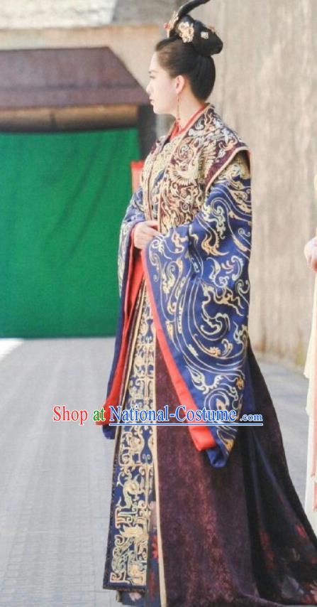 Chinese Ancient Imperial Empress Costumes Drama Jia Feng Xu Huang Traditional Han Dynasty Court Queen Hanfu Dress for Women