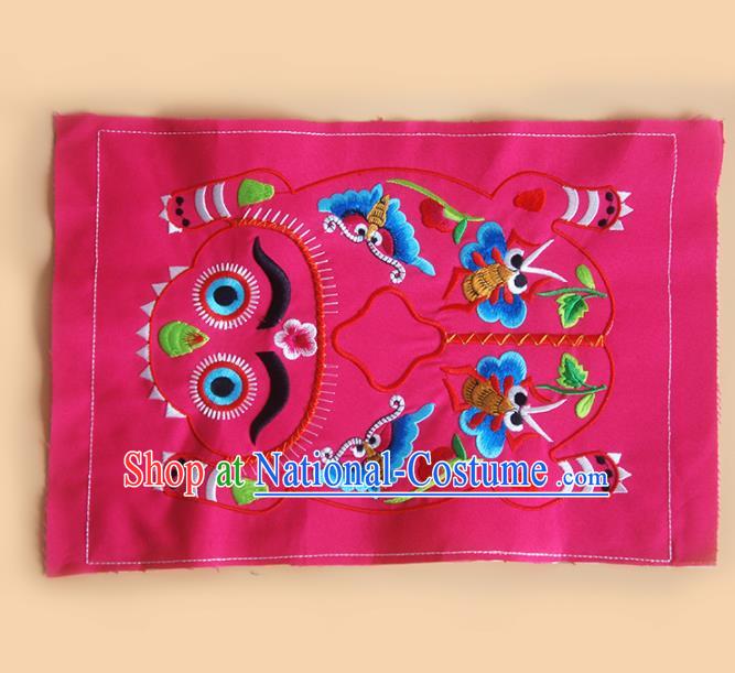 Chinese Traditional Embroidered Tiger Butterfly Rosy Applique National Dress Patch Embroidery Cloth Accessories