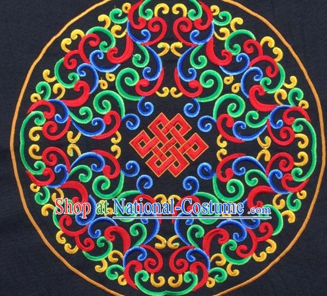 Chinese Traditional Embroidered Knot Applique National Dress Patch Embroidery Cloth Accessories