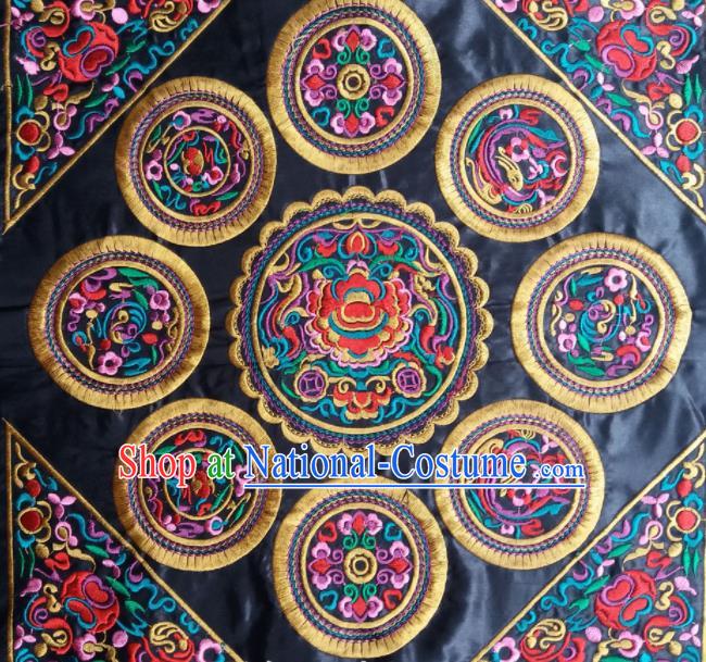 Chinese Traditional Embroidered Golden Applique National Dress Patch Embroidery Cloth Accessories