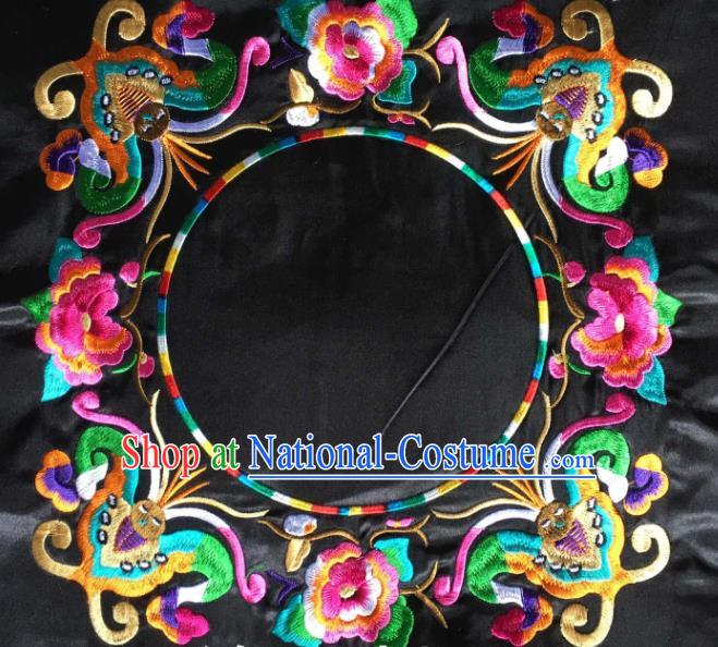 Chinese Traditional Embroidered Peony Butterfly Applique National Dress Patch Embroidery Cloth Accessories