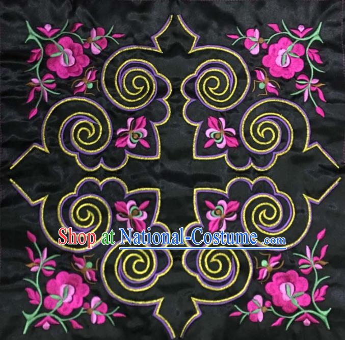 Chinese Traditional Embroidered Peach Flowers Applique National Dress Patch Embroidery Cloth Accessories