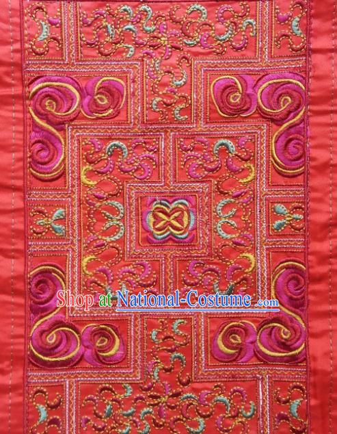 Chinese Traditional Embroidered Red Applique National Dress Patch Embroidery Cloth Accessories