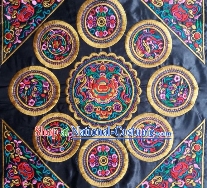 Chinese Traditional Embroidered Flowers Navy Applique National Dress Patch Embroidery Cloth Accessories