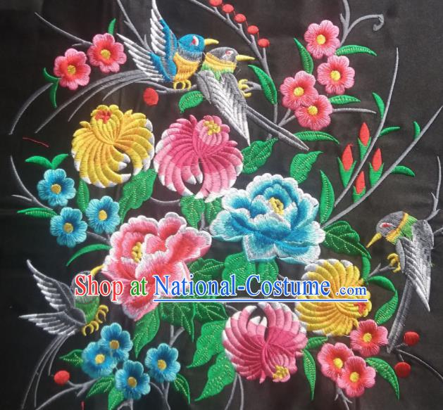 Chinese Traditional Embroidered Peony Chrysanthemum Plum Applique National Dress Patch Embroidery Cloth Accessories