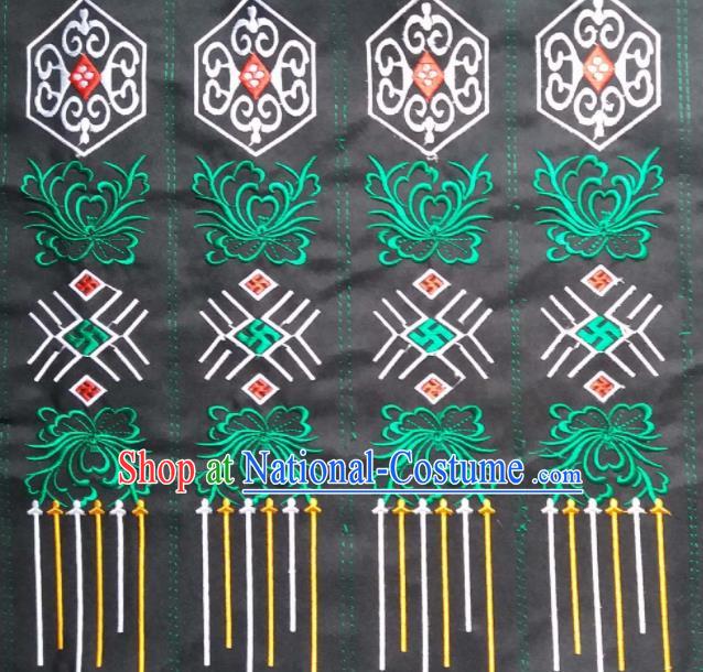 Chinese Traditional Embroidered Black Strap Applique National Dress Patch Embroidery Cloth Accessories