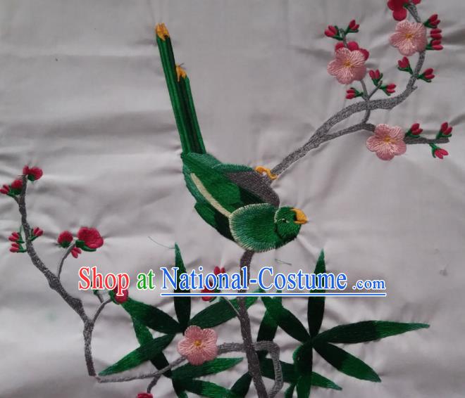 Chinese Traditional Embroidered Plum Bird Applique National Dress Patch Embroidery Cloth Accessories