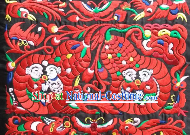 Chinese Traditional Embroidered Calabash Applique National Dress Patch Embroidery Cloth Accessories