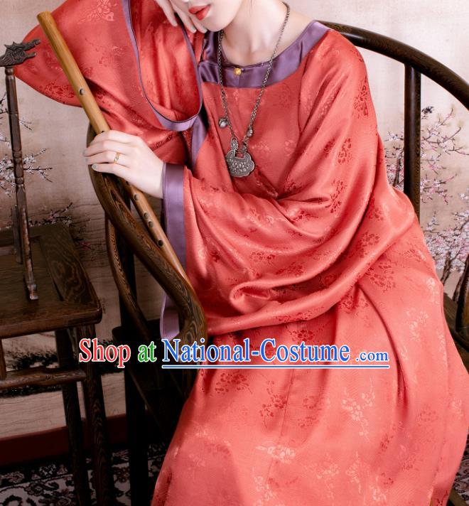 Traditional Chinese Late Qing Dynasty Orange Silk Qipao Dress National Tang Suit Cheongsam Costume for Women