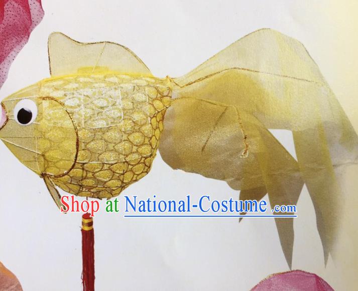 Chinese Traditional New Year Yellow Goldfish Palace Lantern Handmade Hanging Lantern Asian Ceiling Lanterns Ancient Lamp