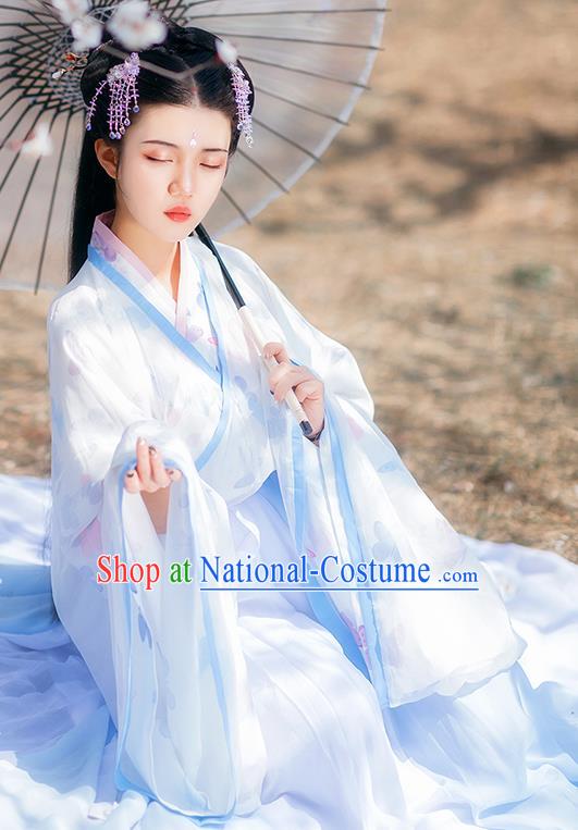 Traditional Chinese Jin Dynasty Court Hanfu Dress Ancient Royal Princess Historical Costumes for Women