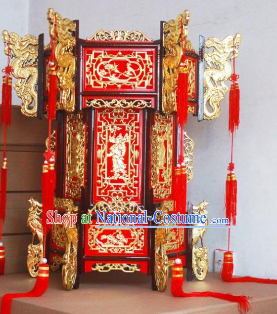 Chinese Traditional New Year Wood Carving Palace Lantern Asian Handmade Lantern Ancient Lamp