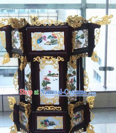 Chinese Traditional Handmade Wood Palace Lantern Asian New Year Lantern Ancient Lamp