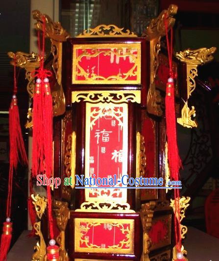 Chinese Traditional Handmade Wood Palace Lantern Asian New Year Lantern Ancient Ceiling Lamp