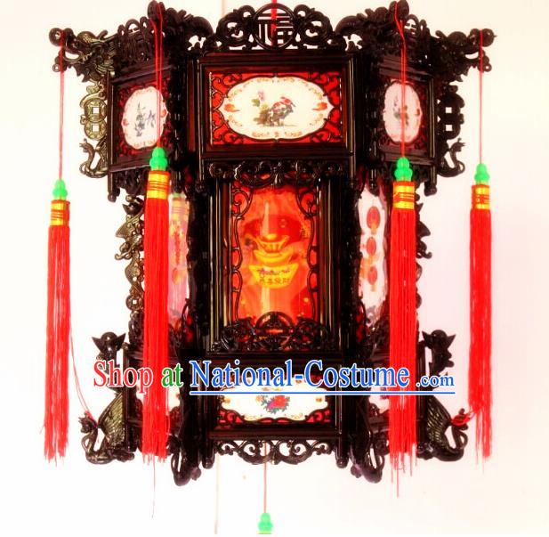 Chinese Traditional Handmade Plastic Palace Lantern Asian New Year Lantern Ancient Ceiling Lamp