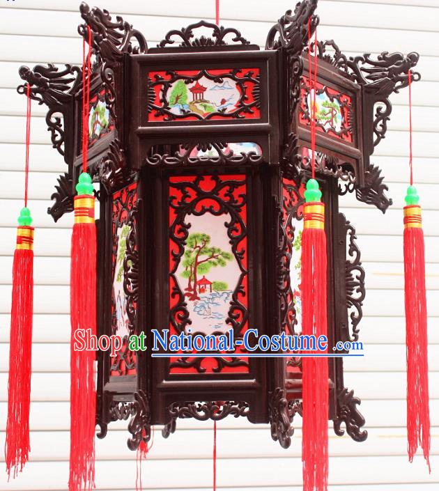 Chinese Traditional Handmade Red Palace Lantern Asian New Year Lantern Ancient Ceiling Lamp