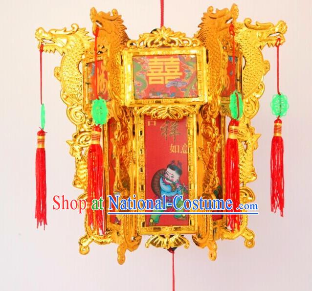 Chinese Traditional Handmade Carving Printing Red Palace Lantern Asian New Year Lantern Ancient Ceiling Lamp