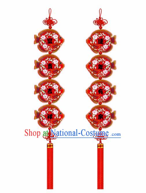 Chinese New Year Decoration Supplies China Traditional Spring Festival Wood Fish Pendant Items