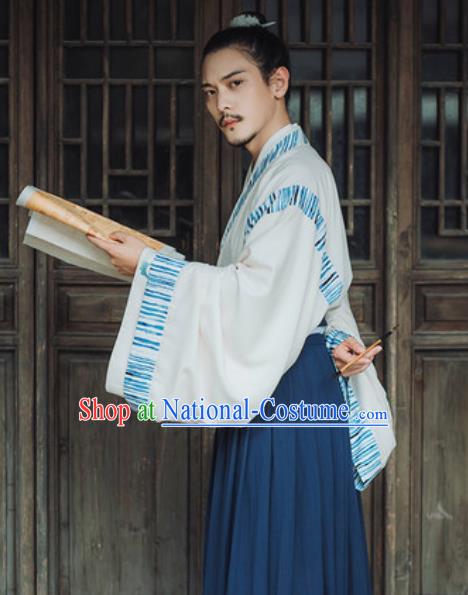 Traditional Chinese Jin Dynasty Nobility Childe Hanfu Clothing Ancient Swordsman Historical Costumes for Men