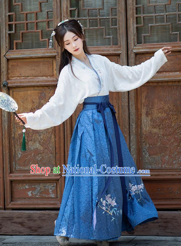 Traditional Chinese Ming Dynasty Aristocratic Lady Hanfu Dress Ancient Royal Princess Historical Costumes for Women