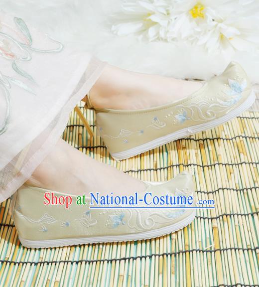 Chinese National Golden Embroidered Shoes Ancient Traditional Princess Shoes Hanfu Shoes for Women