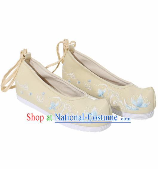 Chinese National Golden Embroidered Shoes Ancient Traditional Princess Shoes Hanfu Shoes for Women