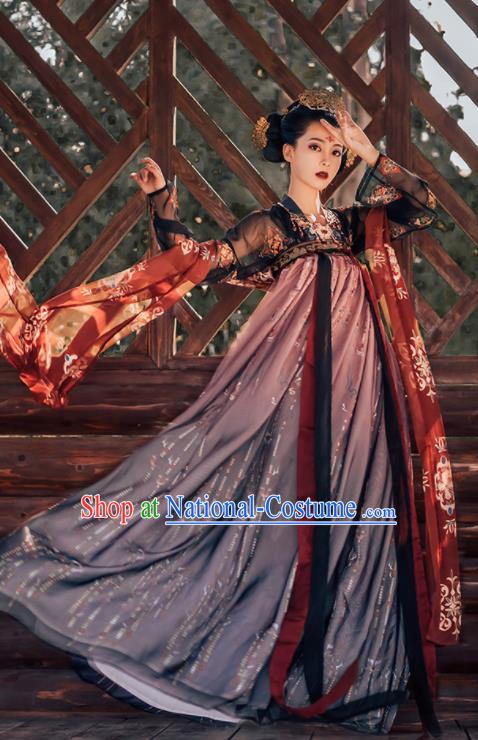 Traditional Chinese Tang Dynasty Imperial Consort Historical Costumes Ancient Royal Princess Hanfu Dress for Women