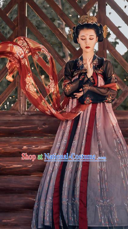 Traditional Chinese Tang Dynasty Imperial Consort Historical Costumes Ancient Royal Princess Hanfu Dress for Women