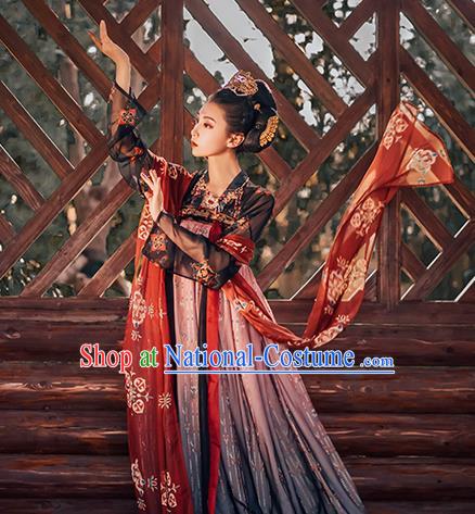 Traditional Chinese Tang Dynasty Imperial Consort Historical Costumes Ancient Royal Princess Hanfu Dress for Women